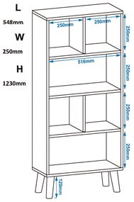 Βιβλιοθήκη POLKA-12  Τρούφα 54,80x25x123