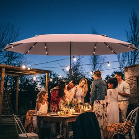 Outsunny Ομπρέλα ηλίου Οβάλ Χακί 440 x 260 cm