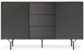 Μπουφές Raven I 162656449 144x38x83cm Black Ατσάλι,Μοριοσανίδα