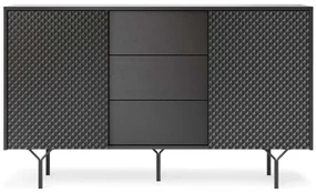 Μπουφές Raven I 162656449 144x38x83cm Black Ατσάλι,Μοριοσανίδα