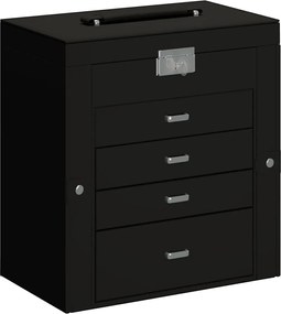 vidaXL Κοσμηματοθήκη 5 Επιπέδων με καθρέφτη Κλειδώσιμο Μαύρο