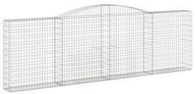 vidaXL Συρματοκιβώτια Τοξωτά 2 τεμ. 400x30x120/140 εκ. Γαλβαν. Ατσάλι