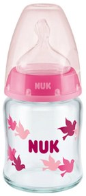 Μπιμπερό Γυάλινο Σιλικόνης First Choice Plus 10747117 Temperature Control 120ml 0-6 Μηνών Pink Nuk 120ml Glass,Silicon