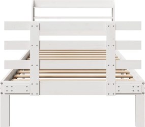 vidaXL Πλαίσιο Κρεβατιού Κεφαλάρι Λευκό 75x190εκ. Μασίφ Πεύκο