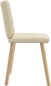 vidaXL Καρέκλες Τραπεζαρίας 2 τεμ. Κρεμ Υφασμάτινες