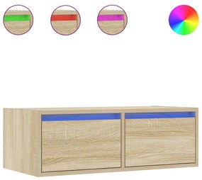 ντουλάπι τηλεόρασης με φώτα LED Sonoma Oak 75x35,5x25 cm - Καφέ