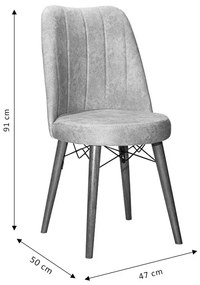 Καρέκλα Nevis I pakoworld εκρού antique ύφασμα-καρυδί πόδι | Συσκευασία 4 τμχ