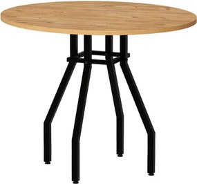 Τραπέζι Roma Megapap χρώμα pine oak Ø80x75εκ.
