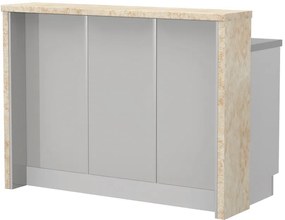 Πάγκος νησίδας Modena-Μήκος: 150 εκ.-Γκρι ανοιχτό-Latino Marble