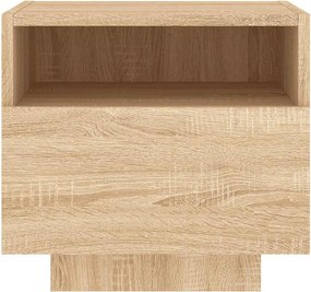 vidaXL Κομοδίνο με Φώτα LED Sonoma Δρυς 40 x 39 x 37 εκ.