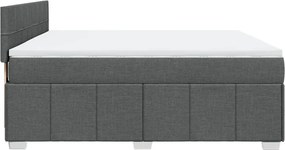 vidaXL Κρεβάτι Boxspring με Στρώμα Σκούρο Γκρι 180x200 εκ Υφασμάτιν