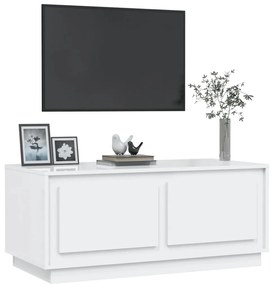 vidaXL Τραπεζάκι Σαλονιού Γυαλ. Λευκό 102x50x44 εκ. Επεξεργ. Ξύλο