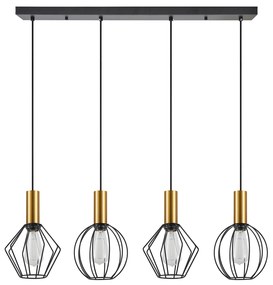 SE21-GM-4-4BL-GR12 ADEPT FLEX Gold Matt Pendant Black Metal Grid+ HOMELIGHTING 77-8937