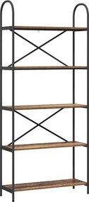 vidaXL Ράφι Βιβλίων 5 επιπέδων 80 x 30 x 183 εκ Επεξεργασμένο ξύλο