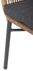 ΠΟΛΥΘΡΟΝΑ TOPIN HM6048.03 ΑΛΟΥΜΙΝΙΟ ΑΝΘΡΑΚΙ-P.E. RATTAN ΜΠΕΖ-ΜΑΞΙΛΑΡΙ ΑΝΘΡΑΚΙ