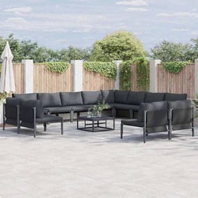 vidaXL Σετ Καναπέ Κήπου 13 pcs Ανθρακί Ατσάλι