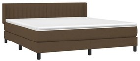 vidaXL Κρεβάτι Boxspring με Στρώμα Σκούρο Καφέ 180x200 εκ Υφασμάτινο