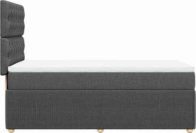 vidaXL Κρεβάτι Boxspring με Στρώμα Σκούρο Γκρι 90x200 εκ. Υφασμάτινο