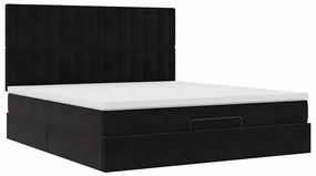 vidaXL Οθωμανικό κρεβάτι με στρώματα Μαύρο 160x200cm Velvet