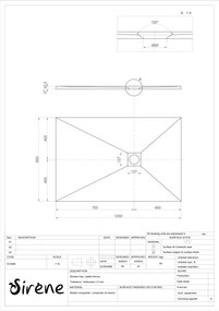 Sirene Slate 80x120 S12080 - Παραλληλόγραμμη ντουζιέρα μαρμάρινη - Λευκό Ματ