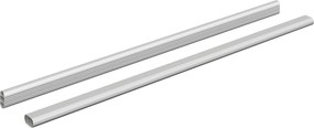 vidaXL Ράβδος Ντουλάπας 2 τμχ. Ασημί 664 x 15 x 29 mm