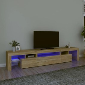 Έπιπλο Τηλεόρασης με LED Sonoma Δρυς 215x36,5x40 εκ. - Καφέ