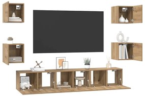 vidaXL Σετ επίπλου τηλεόρασης 7 pcs artisan δρυς 60 x 30 x 30 cm