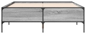 vidaXL Πλαίσιο Κρεβατιού Γκρι Sonoma 120 x 190εκ. Επεξ. Ξύλο & Μέταλλο