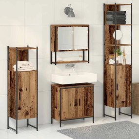 vidaXL Σετ Επίπλων Μπάνιου με αποθήκευση 4 pcs Καφέ 33 x 33 x 185.5 εκ