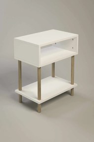 Κομοδίνο Λευκό LIEL 45x30x60