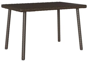 vidaXL Κήπος Τραπέζι καφέ ορθογώνιο καφέ 60x40x37 cm Poly Rattan