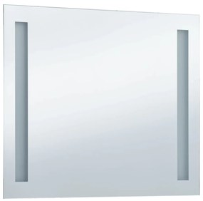 Καθρέφτης Μπάνιου Τοίχου με LED 80 x 60 εκ. - Ασήμι