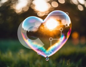 Intra Συλλεκτικό Ξύλινο Παζλ Plywood 4mm - Σαπουνόφουσκα σε σχήμα καρδιάς που επιπλέει στον αέρα Σε Ξύλινο Κουτί - Διαστάσεις: 10x10 cm – 25 κομμάτια