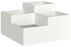 vidaXL Γλάστρα Κήπου 80x80x48 εκ. Λευκό Ατσάλι
