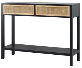 Artekko Cons Κονσόλα MDF Ψάθα Μαυρο Φυσική Απόχρωση (100x30x75)cm Artekko 78429-BLAC