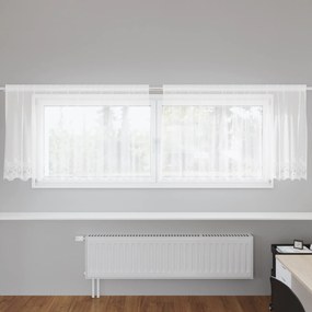 vidaXL Κουρτίνα Δαντέλας με κουρτίνες Floral Λευκό 300 x 120 cm Πολυεστέρας