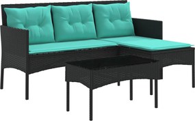 vidaXL Σετ Καναπέ Κήπου με μαξιλάρι 2 pcs συνθετικό ρατάν