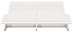 Ξαπλώστρα Λευκό 205x110x31,5 εκ. από Μασίφ Ξύλο Πεύκου - Λευκό