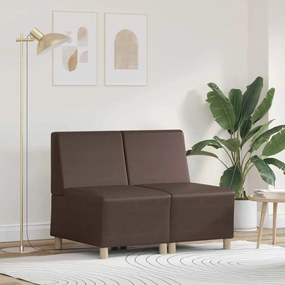 vidaXL Μοναδικός Καναπές χωρίς Χερούλια 2 pcs Καφέ 55 x 74 x 82 εκ.