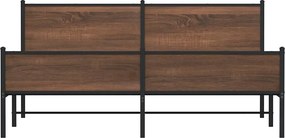 vidaXL Σκελετός Κρεβ. Χωρίς Στρώμα Καφέ Δρυς 160x200 εκ. Μεταλλικό