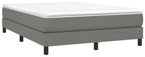 vidaXL Κρεβάτι Boxspring με Στρώμα Σκούρο Γκρι 140x190 εκ. Υφασμάτινο