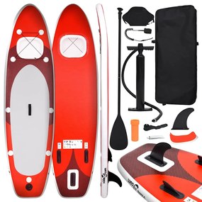 vidaXL Σανίδα SUP Φουσκωτή Σετ Κόκκινη 300 x 76 x 10 εκ.