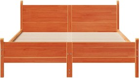 vidaXL Σκελετός Κρεβ. Χωρίς Στρώμα Καφέ Κεριού 150x200 εκ Μασίφ Πεύκο