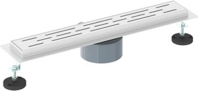 vidaXL Αποχέτευση Ντους με Γυάλινη Κάλυψη και 360° Σιφώνι Ασημί 50 cm