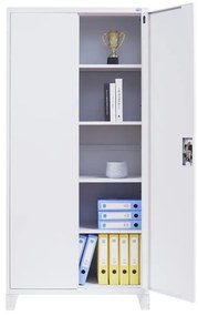 Ντουλάπα Everet Fylliana Μεταλλική Λευκό 90x40x190 εκ. 90x40x190 εκ.