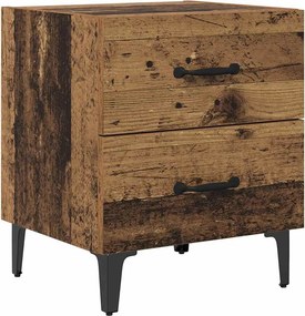 vidaXL Ντουλάπι κρεβατιού Παλιό ξύλο 40 x 35 x 47,5 εκ