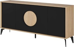 Μπουφές Gora Megapap χρώμα sapphire oak - silky black 180x40x82εκ.