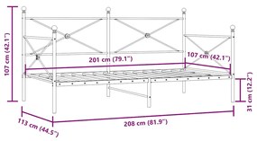 ΚΡΕΒΑΤΙ ΗΜΕΡΑΣ ΧΩΡΙΣ ΣΤΡΩΜΑ ΜΑΥΡΟ 107X203 CM ΑΤΣΑΛΙ 4104671