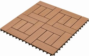 vidaXL Πλάκα Κατασκευής 11 pcs Καφέ 30 x 30 cm WPC