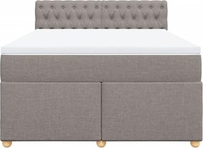 vidaXL Κρεβάτι Boxspring με Στρώμα Taupe 160x200 εκ. Υφασμάτινο